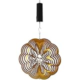 Sunnydaze Reflective 3d Sun Whirligig Wind Spinner – オプション 12 Inch Gold Sun オレンジ SHE-492-690