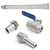 ILS - Kettle Ball Valve Home Brew Screen Kit Weldless Boil Fitting Hose Barb