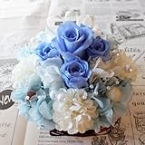 fleurcocoオリジナル　【プリザーブドフラワーギフト】枯れない魔法のお花のフラワーケーキ♪ポッピングブルーミント　誕生日プレゼント 結婚祝い ギフト お祝い プレゼント