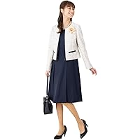 [スーリール] タックOP付きカラー2JK 3点セット タックワンピース レディース きれいめ ノーカラージャケット お受験 トップス 3点セット 学校行事 懇親会 懇談会 七五三 謝恩会 授業参観