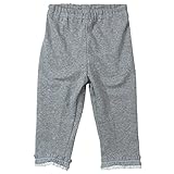 《H29年春物》(日本製) Pample Mousse(パンプルムース) ストレッチリップル裾レース付9分丈スパッツ 80cm /GY NO.DP-71306