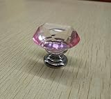 WZYuan Diameter 30mm Diamond Shape Crystal Glass Cabinet Knobs Pull Handle 10pcs (pink) [並行輸入品]