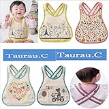 Taurau.C 防水 スタイ お食事エプロン ベビー キッズ バッククロススタイ Crisscross Bib　ビブ　よだれかけ プレゼント にも最適 (5枚セット)