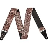 Fender Wild フェイクスネークスキンレザーギターストラップ、2インチ