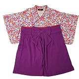 DONOBAN MAMA SELECT ドノバンママセレクト 袴オール カバーオール ロンパース ストライプ 小花柄 男の子 女の子 ベビー 70 80 出産祝い はかま｜80 P.ピンク