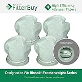 4 - Bissell Featherweight Filters, Part 's 32045, 3204E & 32019. Designed by FilterBuy to fit ALL Bi