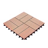 ウッドパネル ウッドタイル ウッドデッキ 人工木 27枚セット 樹脂 ベランダタイル ジョイントパネル 木製タイル (タイプA・ブラウン)