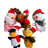 POTOJP 指人形 布の人形 クリスマス指人形　セット マペットおもちゃ 縫いぐるみ 子供大好き 安心 布製 物語 童謡 おとぎ話 教育ハンドトイ 知能・五感 を育てる 動物 ごっこ遊び 5個入り