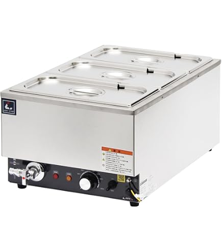 Amazon.co.jp: 業務用 電気式 フードウォーマー 湯煎式保温器 ワイドに