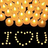 bathwa電池式長持ちちらつきフレームレスキャンドルLEDティーライトキャンドル(パックof 48 )