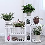 木製の多層フロアポットリビングルームの内部バルコニーフラワーラック ( 色 : 白 )