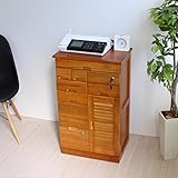 ファックス台 電話台 FAX台 完成品 鍵付き 幅48cm TEL台 引出し 引出しいっぱい 桐 ライトブラウン チェスト キャビネット モデム収納 配線収納 プリンター台 ルーター収納 ケーブル収納 SA786LBR