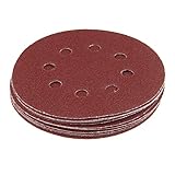 50枚入り サンディングディスク サンドペーパー サンド替えペーパー 直径125mm 8穴 ラウンドシェイプ 80-800グリット
