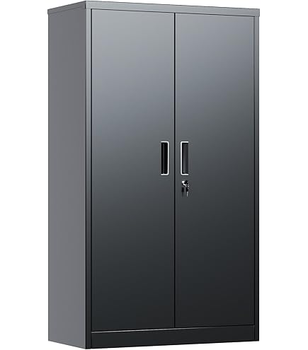 Amazon.co.jp: スチールキャビネット 幅90×奥行40×高さ90cm 奥深 鍵 