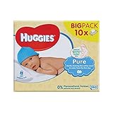 純粋な赤ちゃんがパックあたり10×56を払拭します (Huggies) - Huggies Pure Baby Wipes 10 x 56 per pack [並行輸入品]