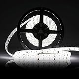 CMC LEDライトランプ®柔軟なLEDストリップライト12 V DC、16.4 Ft / 5 m LEDライトストリップデイライト、ホワイト、300 Units 3528 LED、防水、照明ストリッ