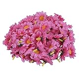 AWHAO　造花　雛菊デージー 花部分のみ 花びら 花ヘッド 結婚式 約100個セット 9色
