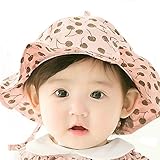 KRODLO ベビーハット 赤ちゃん 帽子 春夏 紫外線防止 女の子 男の子 綿 UVカット ハット 日差し 100％コットン (ピンク)