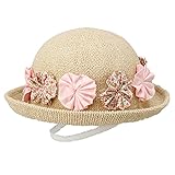 (ブランシェス) branshes お花モチーフ付きベビーハット 44cm ベージュ
