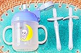 マグ　　トレーニング水筒　　ベビー歯ぶらし　　　ポップアップストロートレーニングカップ&シリコン歯ぶらし2本組みブルー 便利なディリーグッズセット