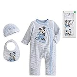 ディズニー ミッキーマウス 60cm 3-6ヶ月 ロンパース スタイ 帽子 ギフトセット 新生児 出産祝い 3点セット ミッキー 赤ちゃん 男の子 ベイビー ブルー 長袖
