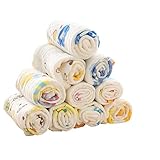ElecMotive 10枚セット ベビービブ ガーゼタオル 100％ 綿 6層ガーゼ 30 x 30 cm
