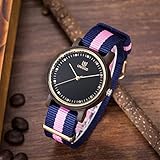 (Wooden Watch)ウッドウォッチ 2016新しい木製腕時計 ダブルストライプ ナイロンバンド アナログ表示　天然木 手作り 人気プレゼント 生活防水機能 専用ボックス 環境に優しい 　ファッ
