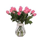Cyndie造花 インテリア　造花 バラ　造花観葉植物　ウェディングブーケ　ブーケスト　可愛い バラの 造花の ブーケ　ホーム飾り　ホーム用品　 10色　10PCS/20PCS　20PCS　ダークピン