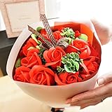 【在庫限りの超特価】BIO ローズブーケ　フレグランスソープフラワー　ローズ13輪　定番商品　クリアバック・ギフトボックス付　お祝い　記念日　お見舞い　バレンタインデー　ホワイトデー　母の日　　 (レ