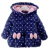 ｽﾌﾟﾗｳﾄﾚｰﾍﾞﾙ(Sprout Label) キッズ ダウン アウター 女の子 冬 防寒 ダウンコート おしゃれ 水玉 かわいい ピンク ネイビー あったか 厚手 ８０ ９０ １００ (ﾈｲﾋﾞ