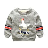 PANCY 子供服 春秋 長袖 Tシャツ トレーナー 丸い襟 キッズ ベビー 子供 男の子 女の子 綿 おしゃれ カジュアル ファッション 可愛い 動物柄 鶏 4色