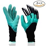 ガーデングローブ Oummit ガーデニング用手袋 爪付き作業 園芸用具 防水作業用手袋 掘りと植栽 フリーサイズ 【2ペア】