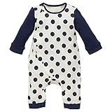 西松屋 EFD 長袖プレオール（水玉）【60-70cm】 新生児 ネイビー