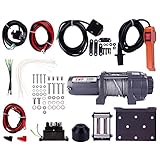 Showloroco 3500ポンド 電動ウインチ ATVウインチ UTV 12V オフロード車 トラック SUV車 有線リモコン付き 12V 防水