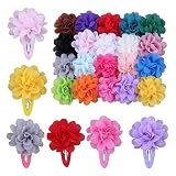 20色ベビーガールズシフォン花ヘアリボンクリップfor Teens Girls赤ちゃん幼児用