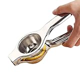 【料理人監修】 ハンドジューサー 手動式 ステンレス フルーツ レモンしぼり 果汁 すだち 果物 絞り器 レモンサワー 本絞り【Decorative】 (シルバー)