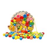 [ドリーマー]　木のおもちゃ　紐通し　ビーズ　ハリネズミ　知育玩具　実践力を養成　子供　キッズ　赤ちゃん　出産祝い　お誕生日プレゼント　可愛い
