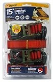 CargoLoc 84012 15 ' x 1500 lbレッドRatchet Tie Down W / j-hooks 2カウント