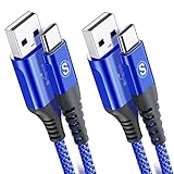 USB Type C ケーブル【3m+3m/2本セット】Sweguard USB-A & USB-C ケーブル【3.1A QC3.0対応 急速充電】 タイプc 充電ケーブルiPhone 16/iPhone 15 Pro MAX,iPad Pro,Samsung Galaxy S25/S24/S23/S22,Sony,Xiaomi,Huawei,Pixel,type-c機器と互換性があり(ブルー)