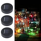 KOBWA イルミネーションライト ストリングスライト ガラスソーラーライト Mason Jar メイソンジャー 20 LED ライト ソーラー充電可能 ライブ応援グッズ 装飾用 インテリア クリスマ