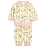 ベビー パジャマ 女の子 長袖 裏起毛 腹巻付 ルームウェア 上下セット 赤ちゃん 秋冬 ピンク-PK 90cm