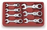 GearWrench 9570 7 Piece SAE Stubby Flex-Head Combination Ratcheting Wrench [並行輸入品]