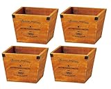 ナチュラルウッドプランター スクエアS ブラウン 165×165×140Hmm 3076-C-BR 4個セット