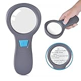 LEDGLE　拡大鏡、虫眼鏡、LEDライト付き、手持ちルーペ、プロフェッショナルガラスレンズ、...