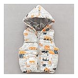 服　ファッション　ベビー　キッズ　子供　厚くする　フード付き　チョッキ　グレー　66