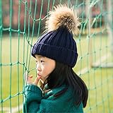 とんがりニット帽 親子タイプニットハットボンボン付き 子供キャップ キッズ帽子 春秋冬 双層構造 男女兼用 防寒 かわいいニット帽子ノースフェイス カジュアル yougheny ネイビー