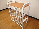 WA-5471 カゴ付きワゴン 幅52cm X 奥行31.5cm X 高さ71.5cm