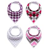 Baby Bandana Drool and Dribble Bibs for Boys and for Girls - (Set of 4, Gift Set) - Best for Babies 