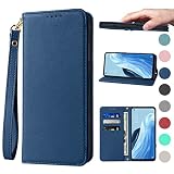 OPPO Reno7 A/Reno9 A ケース 手帳型 高質レザー OPG04 ケース Reno7A Reno9A スマホケース A201OP ケース CPH2353 ケース OPPO Reno9A カバー オッポリノ7a/9a 携帯カバー 耐衝撃 皮革 内蔵マグネット開閉式 ベルトなし スマホケース おしゃれ カードポケット スタンド機能 便利 スプラット同梱 携帯ケース ブルー