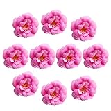 Fityle フラワーヘッド　5.5cm　シルクキャメリア　花嫁飾り　人工造花　ホーム装飾品　花ボール作り　10個　全7色選べ - 紫 - 赤